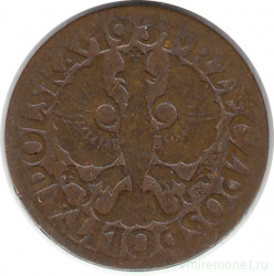 Монета. Польша. 1 грош 1931 год.