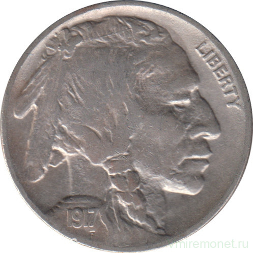 Монета. США. 5 центов 1917 год.
