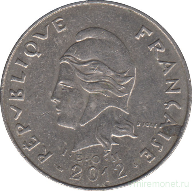 Монета. Новая Каледония. 20 франков 2012 год.