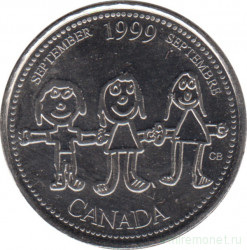 Монета. Канада. 25 центов 1999 год. Миллениум - сентябрь 1999. 