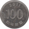 Монета. Южная Корея. 100 вон 2011 год. ав.