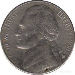 Монета. США. 5 центов 2002 год. Монетный двор P.