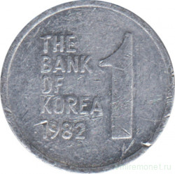 Монета. Южная Корея. 1 вона 1982 год.