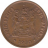 Монета. Южно-Африканская республика. 2 цента 1970 год. ав.