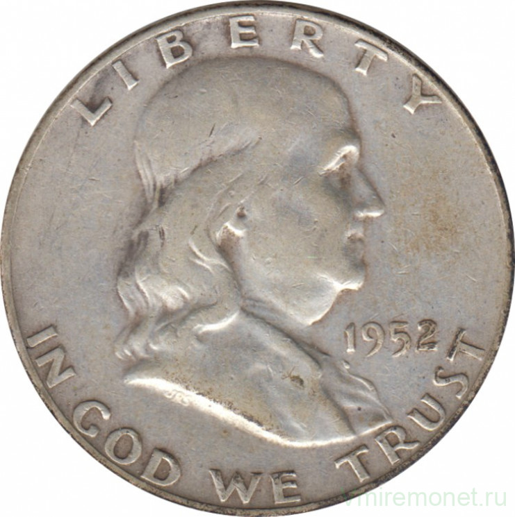 Монета. США. 50 центов 1952 год. Франклин. Монетный двор D.