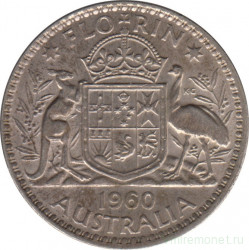 Монета. Австралия. 1 флорин (2 шиллинга) 1960 год.