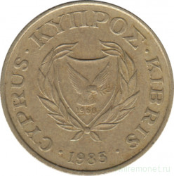 Монета. Кипр. 10 центов 1985 год.