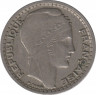 Монета. Франция. 10 франков 1946 год. Монетный двор - Бомон-ле-Роже(B). В венке короткие листья. "B" приподнято. рев.