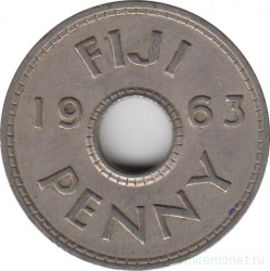 Монета. Фиджи. 1 пенни 1963 год.