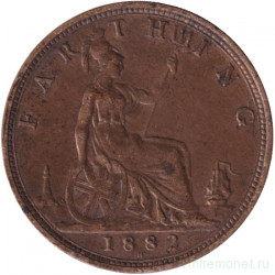 Монета. Великобритания. 1 фартинг 1882 год.