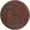 Монета. Великобритания. 1 фартинг 1882 год.