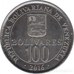 Монета. Венесуэла. 100 боливаров 2016 год.
