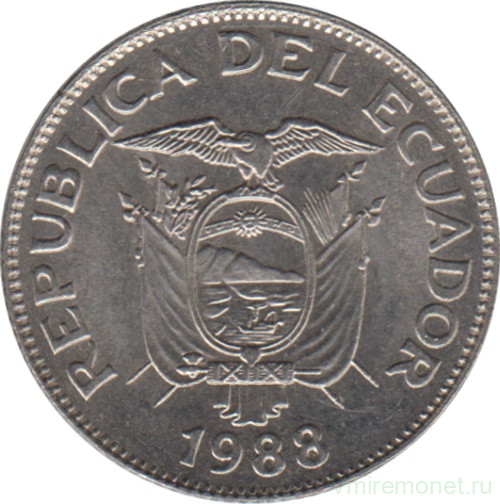 Монета. Эквадор. 1 сукре 1988 год.