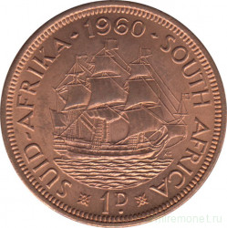 Монета. Южно-Африканская республика (ЮАР). 1 пенни 1960 год.