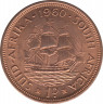 Монета. Южно-Африканская республика (ЮАР). 1 пенни 1960 год. ав.