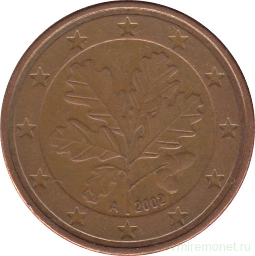 Монета. Германия. 5 центов 2002 год (А).