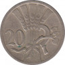 Монета. Чехословакия. 20 геллеров 1921 год. рев.