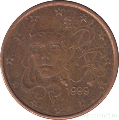 Монета. Франция. 1 цент 1999 год.