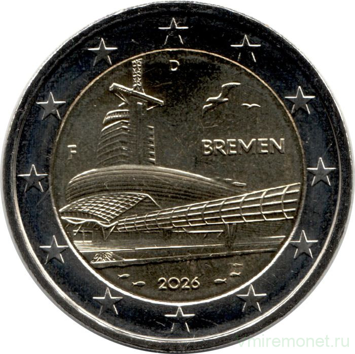 Монета. Германия. 2 евро 2026 год. Бремен, музей климатических зон. (F).