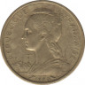 Монета. Французские Афар и Исса. 10 франков 1970 год. ав.
