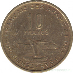 Монета. Французские Афар и Исса. 10 франков 1970 год.