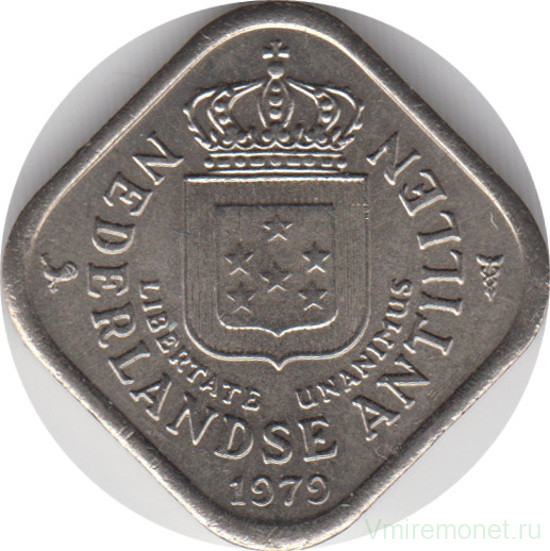 Монета. Нидерландские Антильские острова. 5 центов 1979 год.
