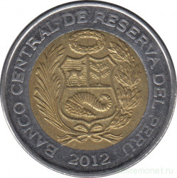 Монета. Перу. 5 солей 2012 год.