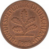 Монета. ФРГ. 1 пфенниг 1988 год. Монетный двор - Штутгарт (F). ав.