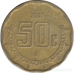 Монета. Мексика. 50 сентаво 2007 год.