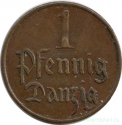 Монета. Польша. Данциг. 1 пфенниг 1923 год.