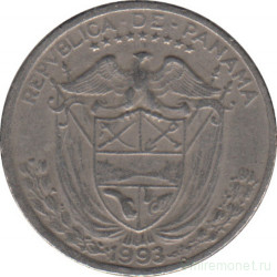 Монета. Панама. 1/10 бальбоа 1993 год.
