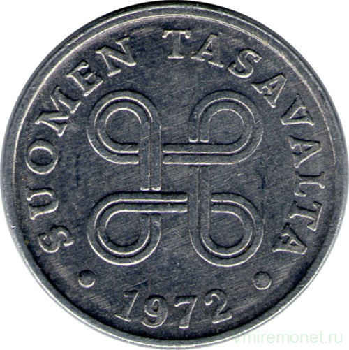 Монета. Финляндия. 1 пенни 1972 год.