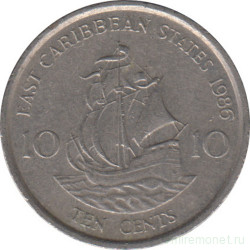 Монета. Восточные Карибские государства. 10 центов 1986 год.