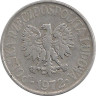 Аверс. Монета. Польша. 50 грошей 1972 год.