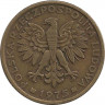 Реверс. Монета. Польша. 2 злотых 1975 год.