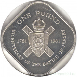 Монета. Джерси. 1 фунт 1981 год. 200 лет штурму Джерси.