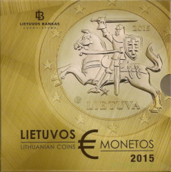 Монеты. Литва. Набор евро в буклете 2015 год. 