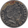 Монета. Каймановы острова. 10 центов 2002 год. ав.