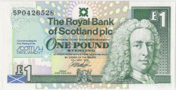 Банкнота. Великобритания. Шотландия. 1 фунт 1999 год. Первое заседание парламента Шотландии Тип 360