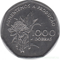 Монета. Сан-Томе и Принсипи. 1000 добр 1997 год.