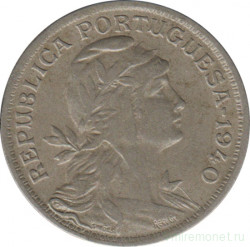Монета. Португалия. 50 сентаво 1940 год.