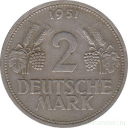 Монета. ФРГ. 2 марки 1951 год. (F).