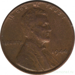 Монета. США. 1 цент 1944 год.
