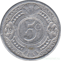 Монета. Нидерландские Антильские острова. 5 центов 1994 год.