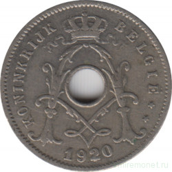 Монета. Бельгия. 5 сантимов 1920 год. BELGIE. Перечекан с 1910 года.