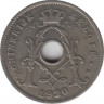 Монета. Бельгия. 5 сантимов 1920 год. BELGIE. Перечекан с 1910 года. ав.