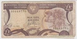 Банкнота. Кипр. 1 фунт 1993 год.