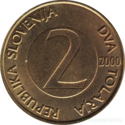 Монета. Словения. 2 толара 2000 год.