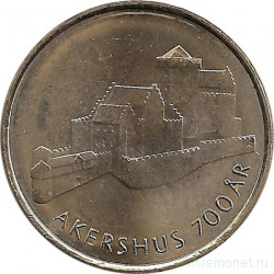 Монета. Норвегия. 20 крон 1999 год. 700 лет крепости Акерсхус.