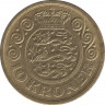 Монета. Дания. 10 крон 1995 год.рев.